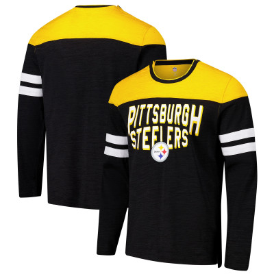 Футболка с длинным рукавом Pittsburgh Steelers G-III Sports by Carl Banks Black/Gold Adaptive Hail Mary