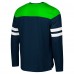 Seattle Seahawks G-III Sports by Carl Banks College Navy/Neon Green Adaptive Hail Mary Long Sleeve T-Shirt