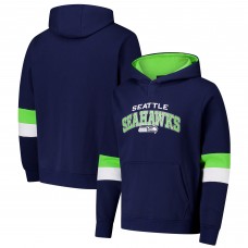 Seattle Seahawks G-III Sports by Carl Banks College Navy/Neon Green Adaptive Faceoff Pullover Hoodie