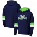 Seattle Seahawks G-III Sports by Carl Banks College Navy/Neon Green Adaptive Faceoff Pullover Hoodie