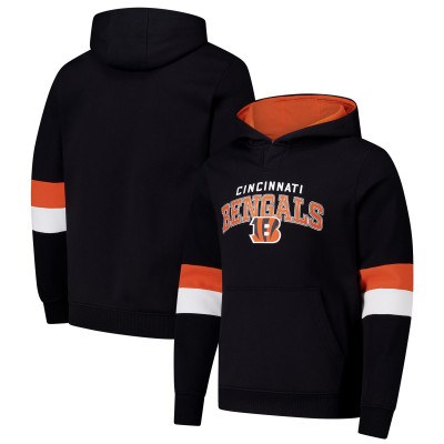 Cincinnati Bengals G-III Sports by Carl Banks Black/Orange Adaptive Faceoff Pullover Hoodie
