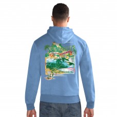 New England Patriots Margaritaville Blue Time Flies Garment Dyed Pullover Hoodie
