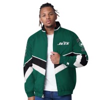New York Jets Starter Green Captain Satin Varsity Jacket