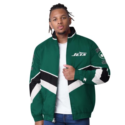 New York Jets Starter Green Captain Satin Varsity Jacket