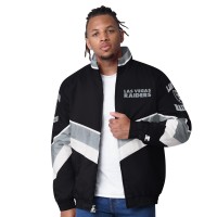 Las Vegas Raiders Starter Black Captain Satin Varsity Jacket