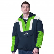 Seattle Seahawks Starter College Navy Half-Zip Pullover Hoodie Jacket