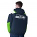 Seattle Seahawks Starter College Navy Half-Zip Pullover Hoodie Jacket
