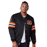 Cincinnati Bengals Starter Black Scout I Full-Snap Varsity Jacket