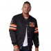 Cincinnati Bengals Starter Black Scout I Full-Snap Varsity Jacket Cincinnati Bengals Starter Black Scout I Full-Snap Varsity Jacket