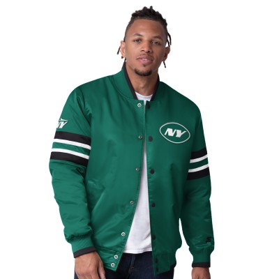 New York Jets Starter Green Scout I Full-Snap Varsity Jacket