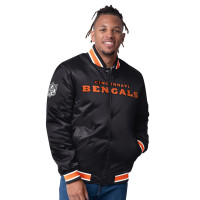 Cincinnati Bengals Starter Black/Orange Closer Reversible Satin Full-Snap Jacket