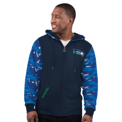 Seattle Seahawks Starter Navy Thursday Night Gridiron Vintage Logo Full-Zip Hoodie