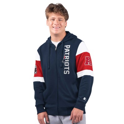 New England Patriots Starter Navy Extreme Full-Zip Hoodie