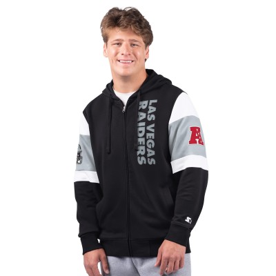 Las Vegas Raiders Starter Black Extreme Full-Zip Hoodie