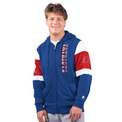 New England Patriots Starter Navy Extreme Vintage Logo Full-Zip Hoodie