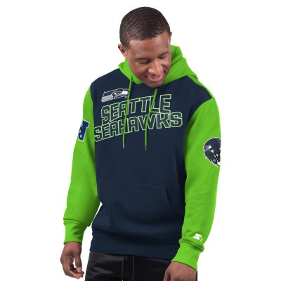 Seattle Seahawks Starter College Navy Extreme Pullover Hoodie