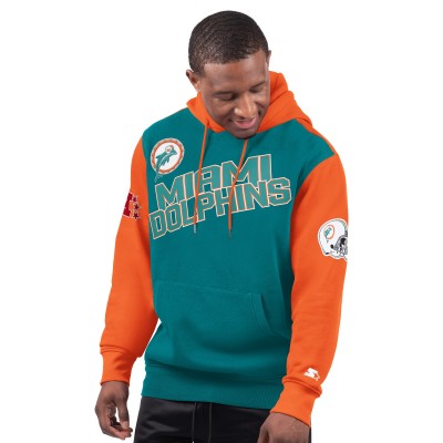 Miami Dolphins Starter Aqua Extreme Vintage Logo Pullover Hoodie