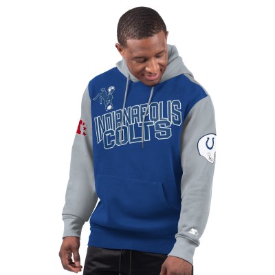 Indianapolis Colts Starter Royal Extreme Vintage Logo Pullover Hoodie