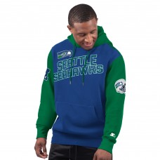 Seattle Seahawks Starter Royal Extreme Vintage Logo Pullover Hoodie