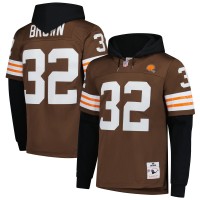 Толстовка Cleveland Browns Jim Brown Mitchell & Ness Brown Player Name & Number Legacy Jersey