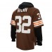 Толстовка Cleveland Browns Jim Brown Mitchell & Ness Brown Player Name & Number Legacy Jersey
