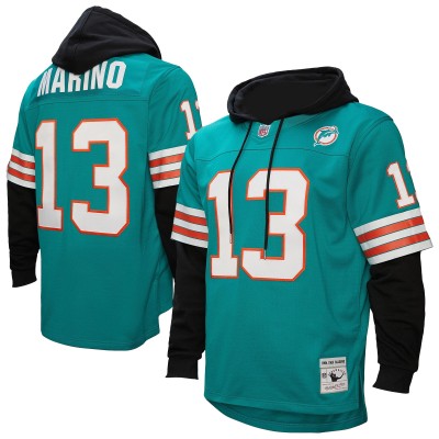 Толстовка Miami Dolphins Dan Marino Mitchell & Ness Aqua Player Name & Number Legacy Jersey