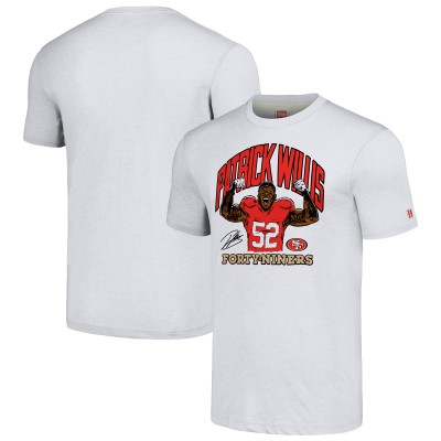 Футболка Patrick Willis San Francisco 49ers Homage Caricature Retired Player Tri-Blend - Ash