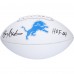Barry Sanders Detroit Lions Autographed Fanatics Authentic Franklin White Panel Football with HOF 04 Inscription