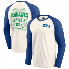 Футболка с длинным рукавом Seattle Seahawks Darius Rucker Collection by Raglan Henley - Cream/Royal