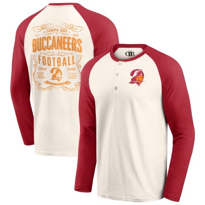 Футболка с длинным рукавом Tampa Bay Buccaneers Darius Rucker Collection by Raglan Henley - Cream/Red