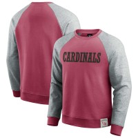 Arizona Cardinals Darius Rucker Collection by Fanatics Cardinal/Heather Gray Colorblock Pullover Sweatshirt
