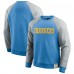 Los Angeles Chargers Darius Rucker Collection by Fanatics Powder Blue/Heather Gray Colorblock Pullover Sweatshirt