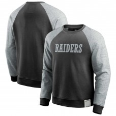 Las Vegas Raiders Darius Rucker Collection by Fanatics Black/Heather Gray Colorblock Pullover Sweatshirt