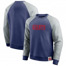 New York Giants Darius Rucker Collection by Fanatics Royal/Heather Gray Colorblock Pullover Sweatshirt