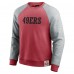 San Francisco 49ers Darius Rucker Collection by Fanatics Scarlet/Heather Gray Colorblock Pullover Sweatshirt