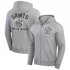 Толстовка на молнии New Orleans Saints Darius Rucker Collection by Fanatics Heather Gray Vintage Stripe