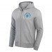 Los Angeles Chargers Darius Rucker Collection by Fanatics Heather Gray Vintage Stripe Full-Zip Hoodie