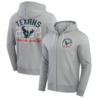 Толстовка на молнии Houston Texans Darius Rucker Collection by Fanatics Heather Gray Vintage Stripe