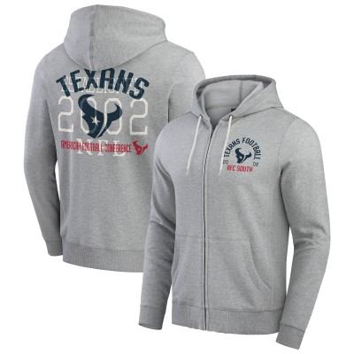 Толстовка на молнии Houston Texans Darius Rucker Collection by Fanatics Heather Gray Vintage Stripe