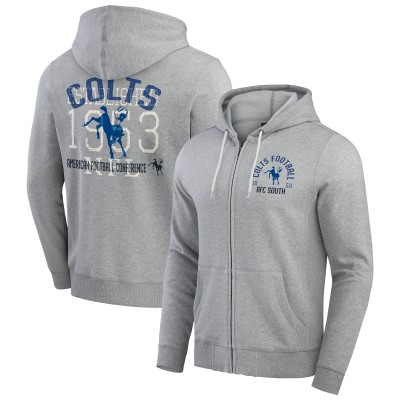 Indianapolis Colts Darius Rucker Collection by Fanatics Heather Gray Vintage Stripe Full-Zip Hoodie