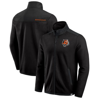 Cincinnati Bengals Darius Rucker Collection by Fanatics Black Color Block Polar Fleece Full-Zip Jacket