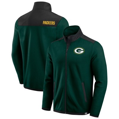 Толстовка на молнии Green Bay Packers Darius Rucker Collection by Fanatics Green Color Block Polar Fleece