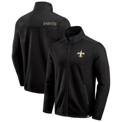 Кофта на молнии New Orleans Saints Darius Rucker Collection by Fanatics Black Color Block Polar Fleece