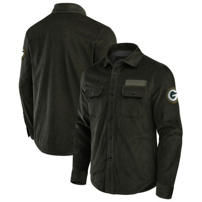 Green Bay Packers Darius Rucker Collection by Fanatics Dark Green Corduroy Full-Button Shacket