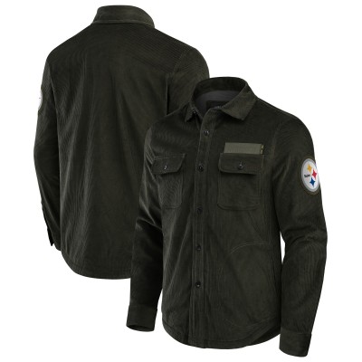 Pittsburgh Steelers Darius Rucker Collection by Fanatics Dark Green Corduroy Full-Button Shacket