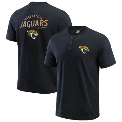 Jacksonville Jaguars Darius Rucker Collection by Fanatics Black Washed Henley T-Shirt