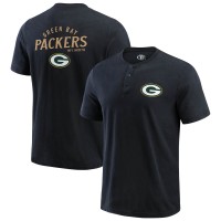 Футболка Green Bay Packers Darius Rucker Collection by Fanatics Black Washed Henley