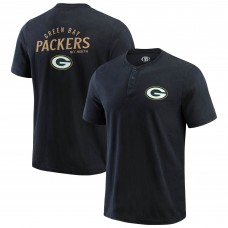 Футболка Green Bay Packers Darius Rucker Collection by Fanatics Black Washed Henley