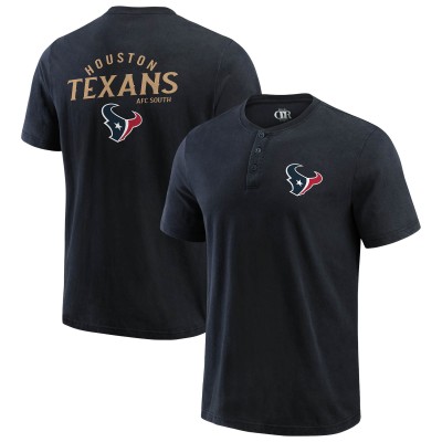 Футболка Houston Texans Darius Rucker Collection by Fanatics Black Washed Henley