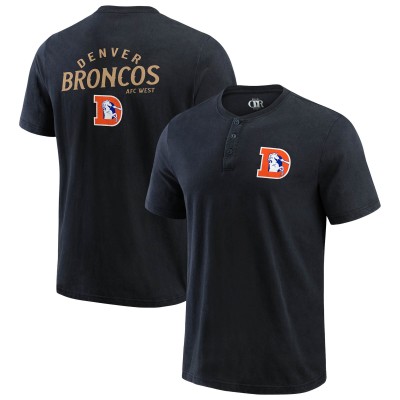 Футболка Denver Broncos Darius Rucker Collection by Fanatics Black Washed Henley